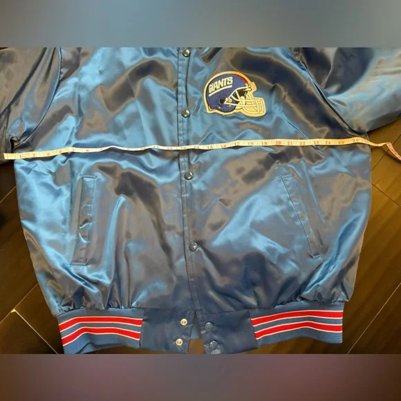 Vintage New York Giants Satin bomber Jacket nfl retro collectible size XL - Picture 7 of 8